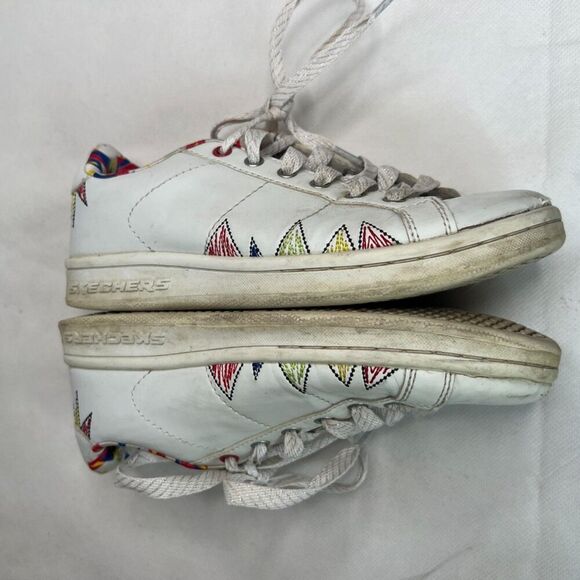 Skechers White Colorful Omne Scribble Lace Up Low Top Sneakers Sz 3 - Picture 4 of 9
